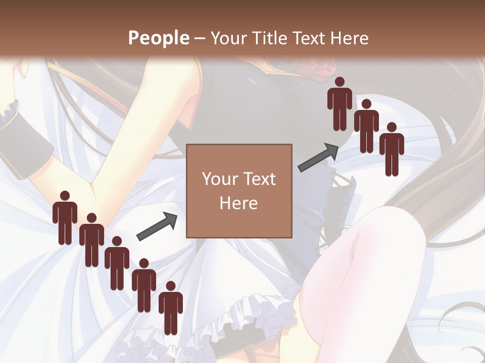 A Girl With Long Brown Hair And A Black Top Is Posing In Front Of A PowerPoint Template