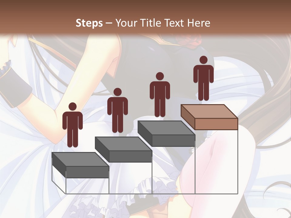 A Girl With Long Brown Hair And A Black Top Is Posing In Front Of A PowerPoint Template