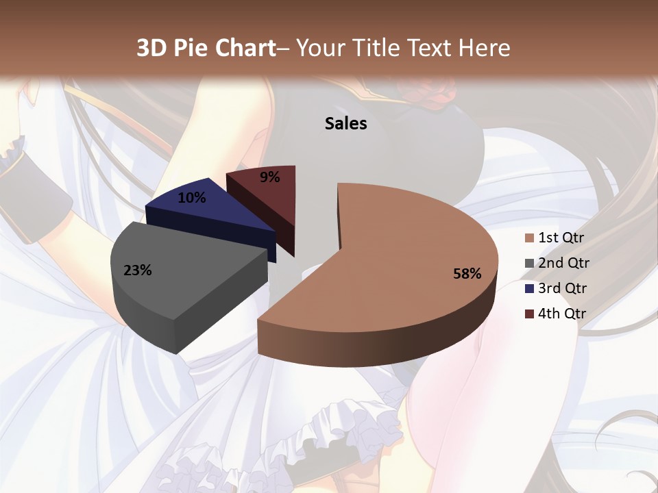 A Girl With Long Brown Hair And A Black Top Is Posing In Front Of A PowerPoint Template