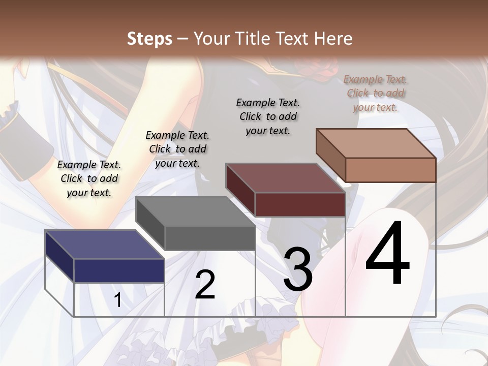 A Girl With Long Brown Hair And A Black Top Is Posing In Front Of A PowerPoint Template