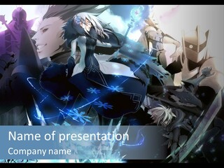 A Group Of Anime Characters With The Words Name Of Presentation PowerPoint Template