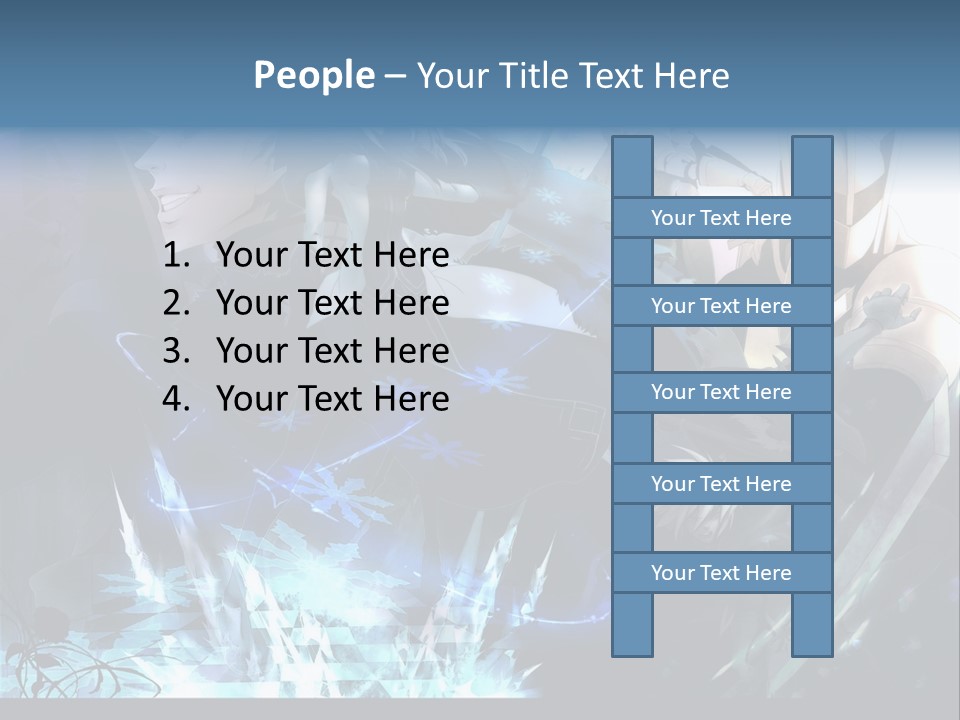 A Group Of Anime Characters With The Words Name Of Presentation PowerPoint Template