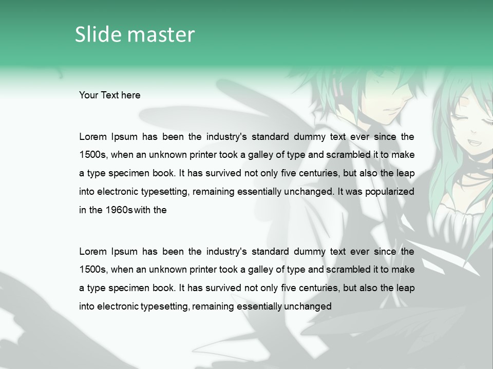 A Couple Of Anime Characters Standing Next To Each Other PowerPoint Template