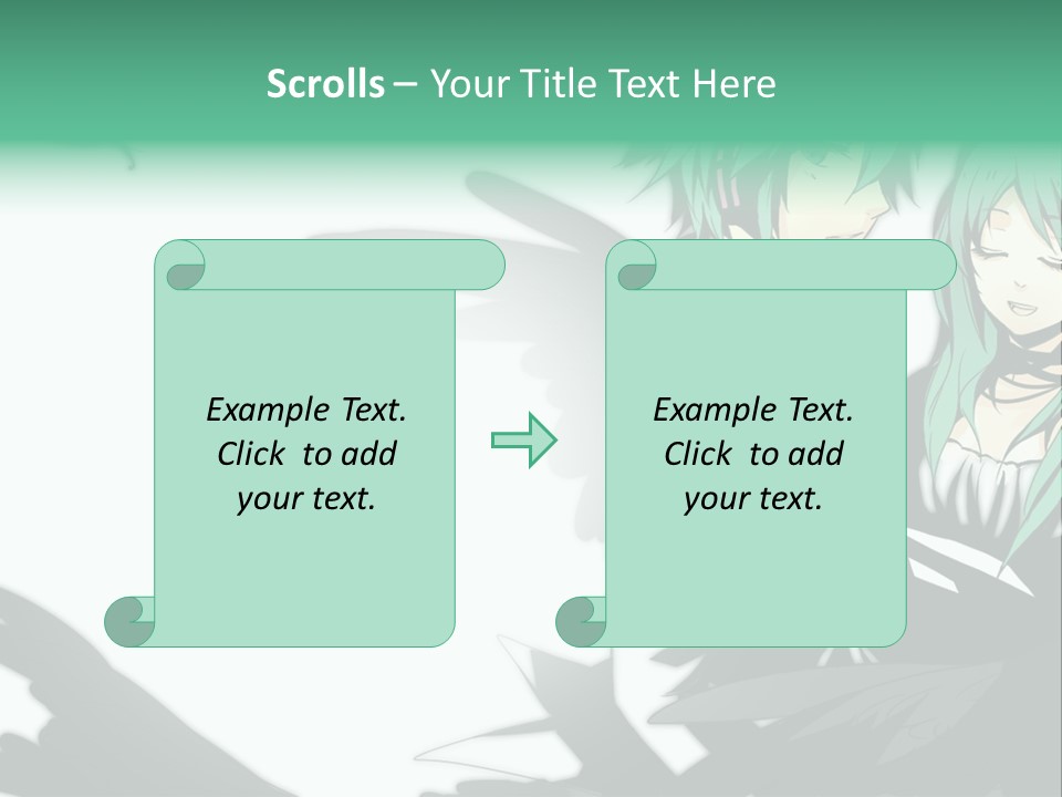A Couple Of Anime Characters Standing Next To Each Other PowerPoint Template