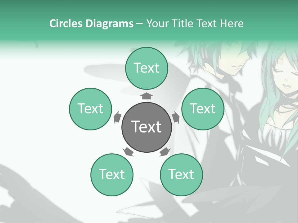 A Couple Of Anime Characters Standing Next To Each Other PowerPoint Template