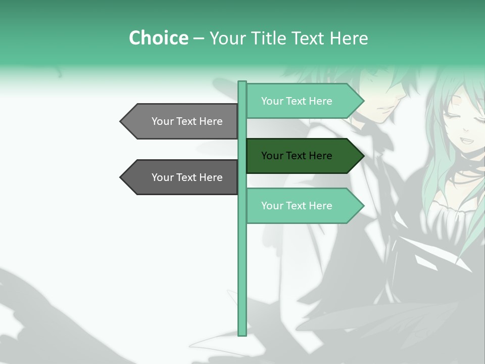 A Couple Of Anime Characters Standing Next To Each Other PowerPoint Template