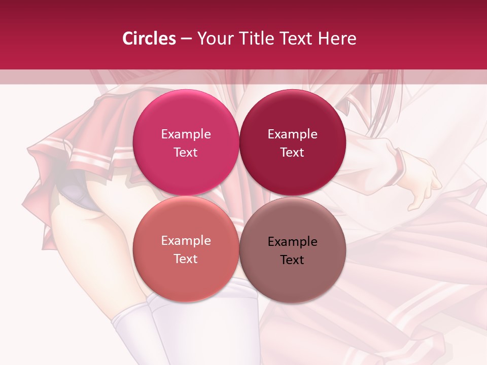 A Woman In A Short Skirt And Stockings Is Standing In Front Of A Red Background PowerPoint Template