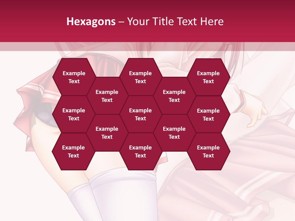 A Woman In A Short Skirt And Stockings Is Standing In Front Of A Red Background PowerPoint Template