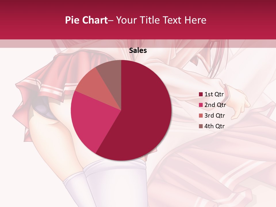 A Woman In A Short Skirt And Stockings Is Standing In Front Of A Red Background PowerPoint Template