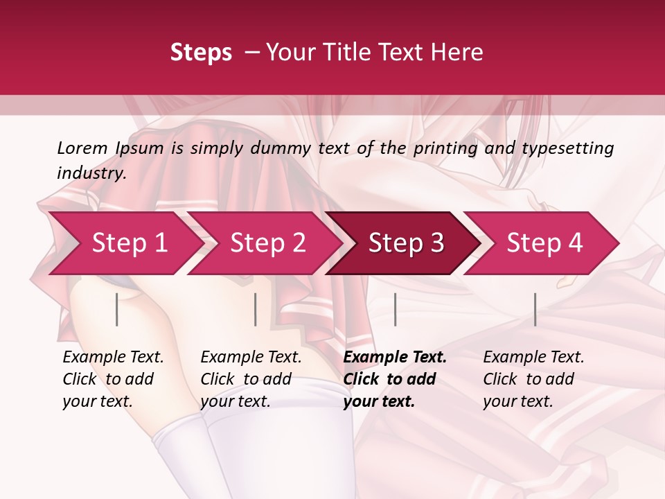 A Woman In A Short Skirt And Stockings Is Standing In Front Of A Red Background PowerPoint Template