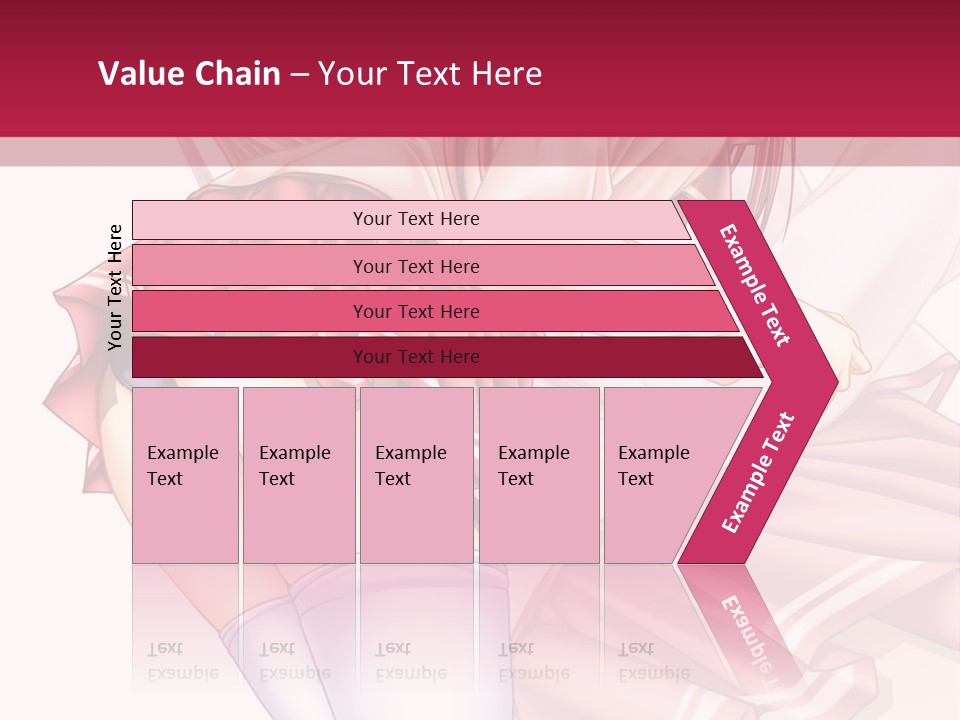 A Woman In A Short Skirt And Stockings Is Standing In Front Of A Red Background PowerPoint Template