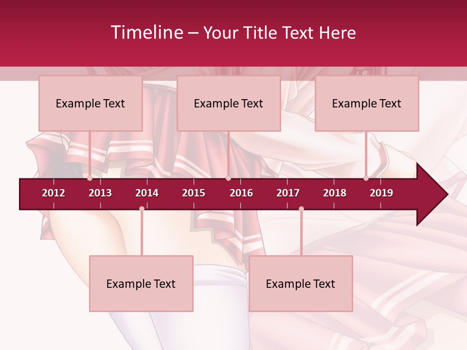 A Woman In A Short Skirt And Stockings Is Standing In Front Of A Red Background PowerPoint Template