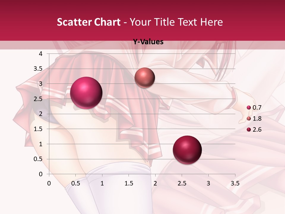 A Woman In A Short Skirt And Stockings Is Standing In Front Of A Red Background PowerPoint Template