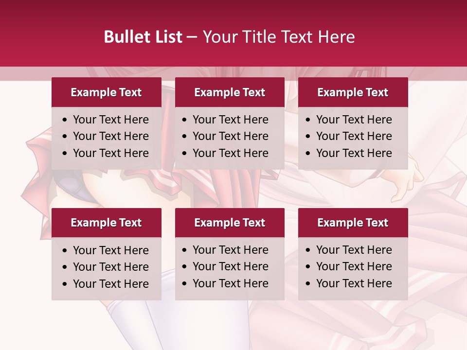 A Woman In A Short Skirt And Stockings Is Standing In Front Of A Red Background PowerPoint Template