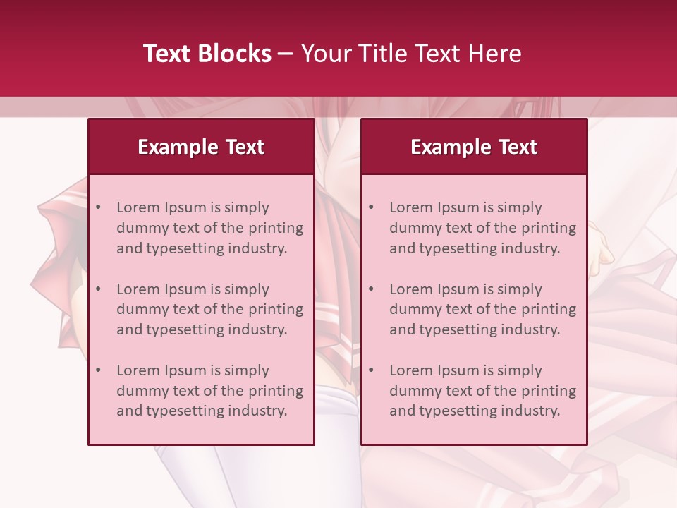A Woman In A Short Skirt And Stockings Is Standing In Front Of A Red Background PowerPoint Template