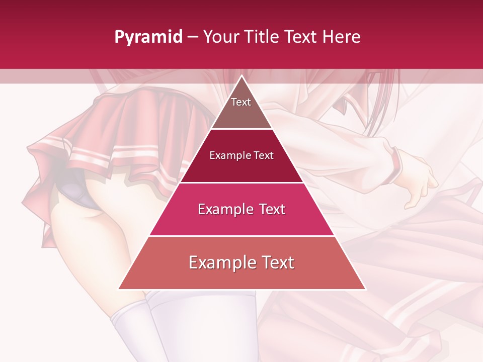 A Woman In A Short Skirt And Stockings Is Standing In Front Of A Red Background PowerPoint Template