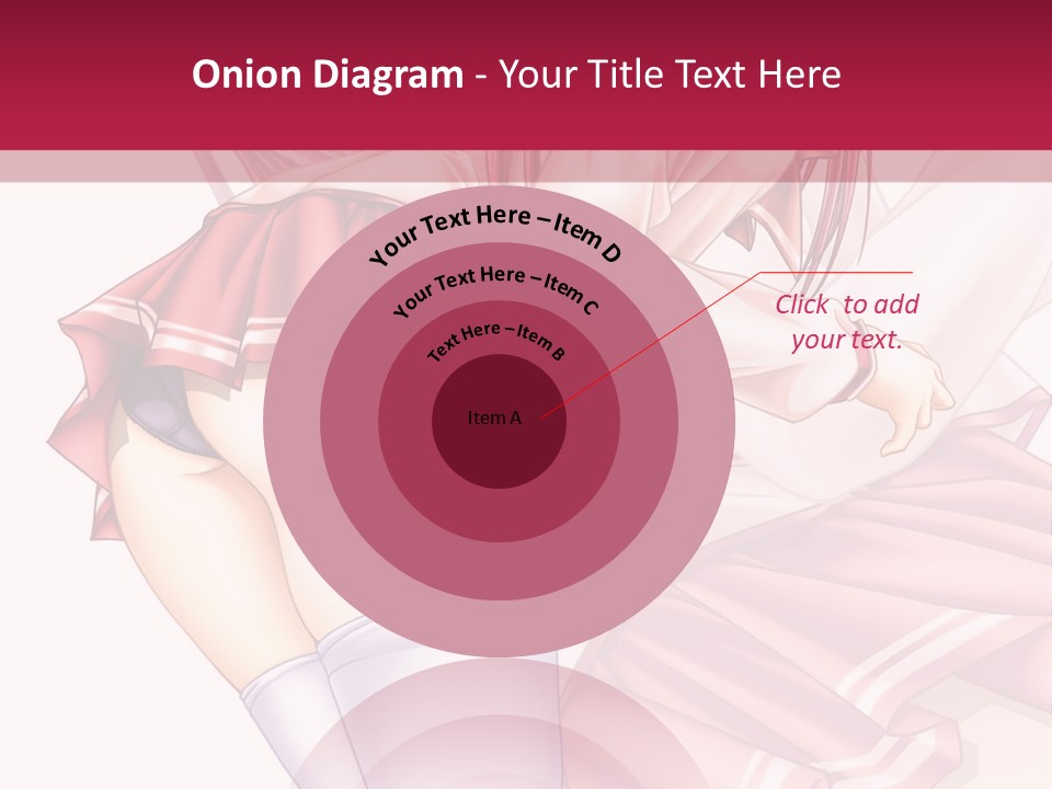 A Woman In A Short Skirt And Stockings Is Standing In Front Of A Red Background PowerPoint Template