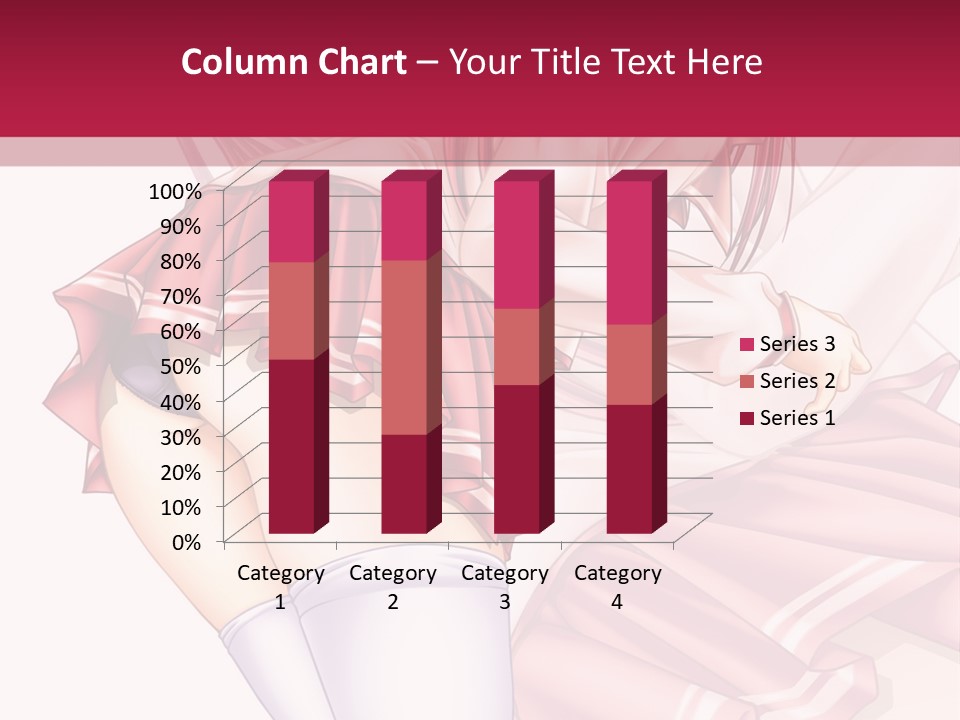 A Woman In A Short Skirt And Stockings Is Standing In Front Of A Red Background PowerPoint Template