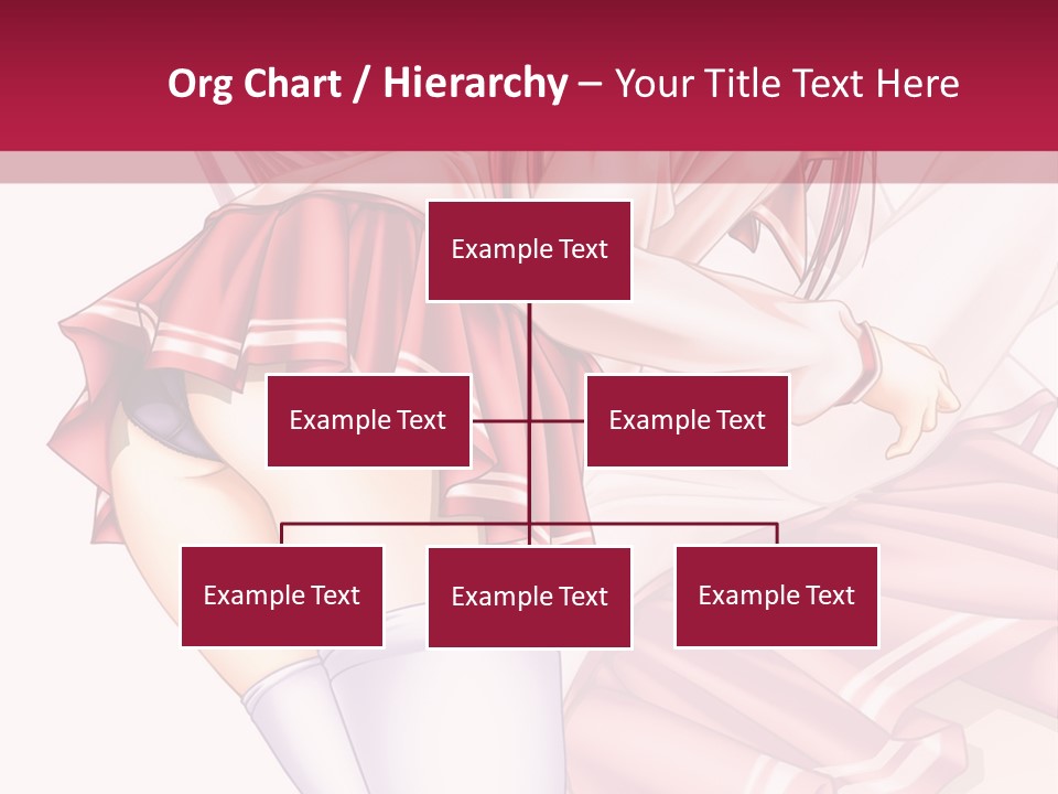 A Woman In A Short Skirt And Stockings Is Standing In Front Of A Red Background PowerPoint Template