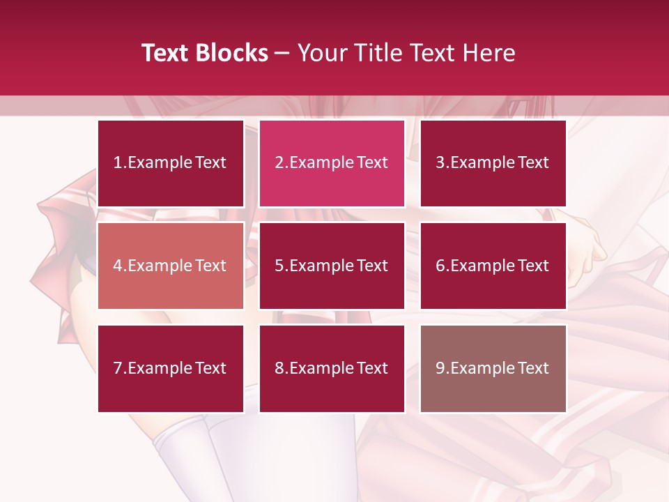 A Woman In A Short Skirt And Stockings Is Standing In Front Of A Red Background PowerPoint Template