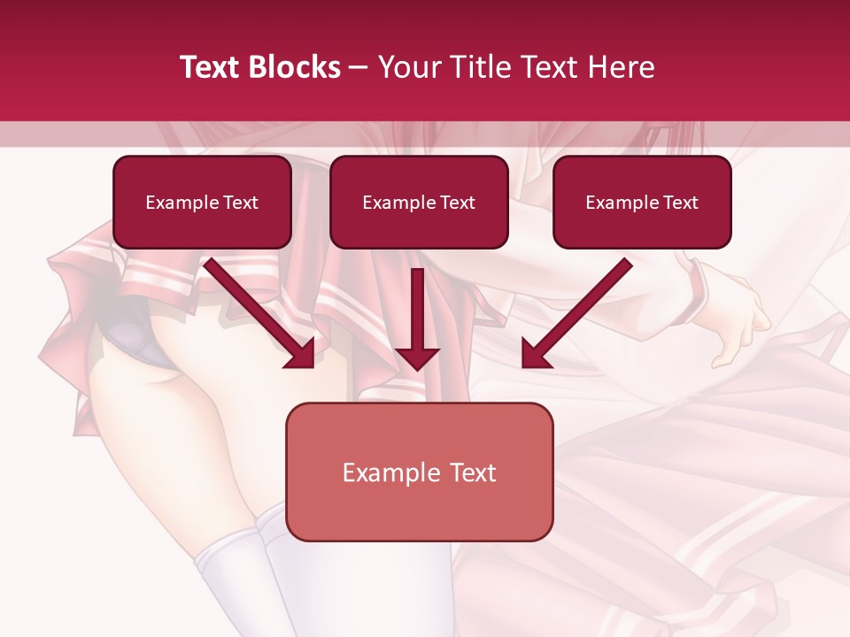 A Woman In A Short Skirt And Stockings Is Standing In Front Of A Red Background PowerPoint Template