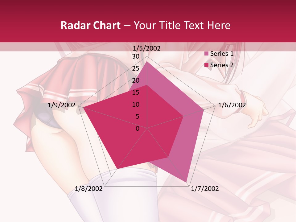 A Woman In A Short Skirt And Stockings Is Standing In Front Of A Red Background PowerPoint Template