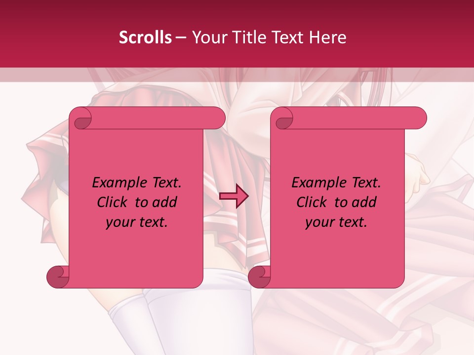 A Woman In A Short Skirt And Stockings Is Standing In Front Of A Red Background PowerPoint Template