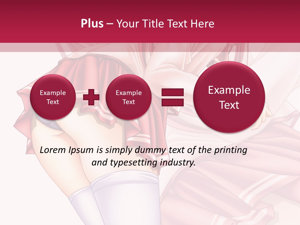 A Woman In A Short Skirt And Stockings Is Standing In Front Of A Red Background PowerPoint Template