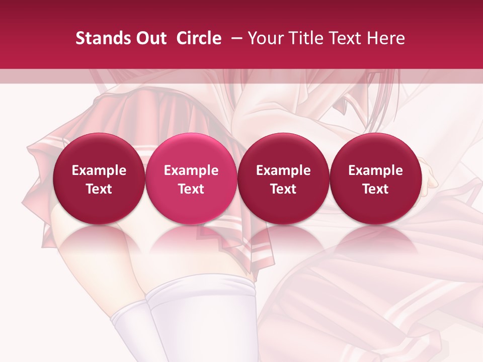 A Woman In A Short Skirt And Stockings Is Standing In Front Of A Red Background PowerPoint Template