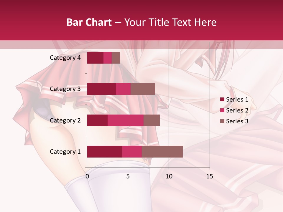 A Woman In A Short Skirt And Stockings Is Standing In Front Of A Red Background PowerPoint Template