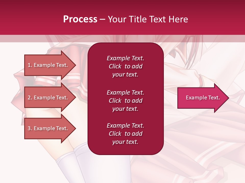 A Woman In A Short Skirt And Stockings Is Standing In Front Of A Red Background PowerPoint Template