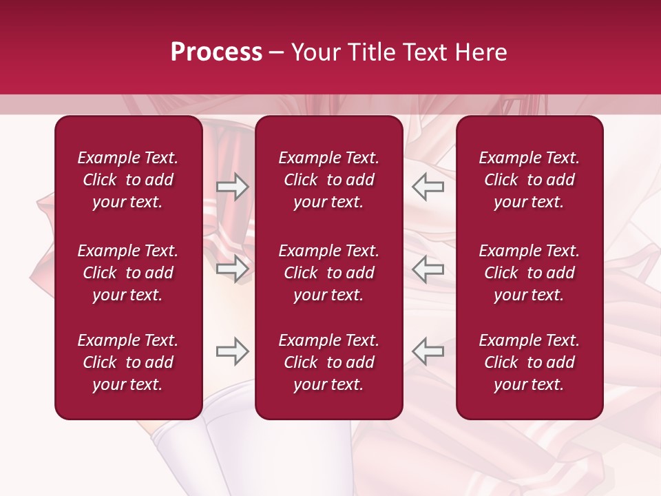 A Woman In A Short Skirt And Stockings Is Standing In Front Of A Red Background PowerPoint Template