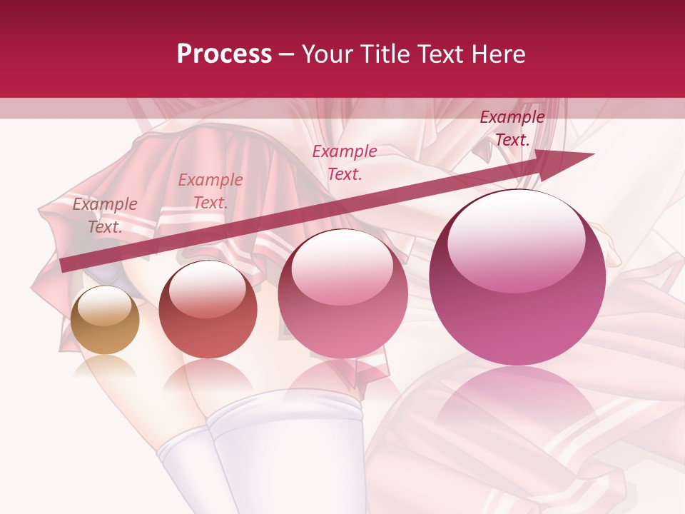 A Woman In A Short Skirt And Stockings Is Standing In Front Of A Red Background PowerPoint Template