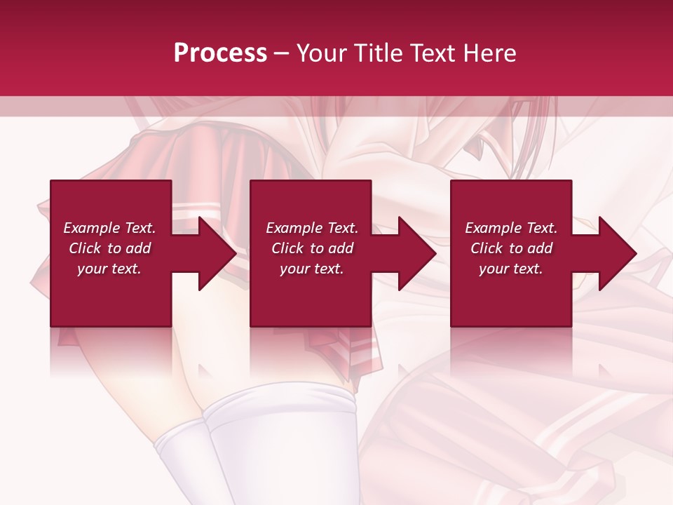 A Woman In A Short Skirt And Stockings Is Standing In Front Of A Red Background PowerPoint Template