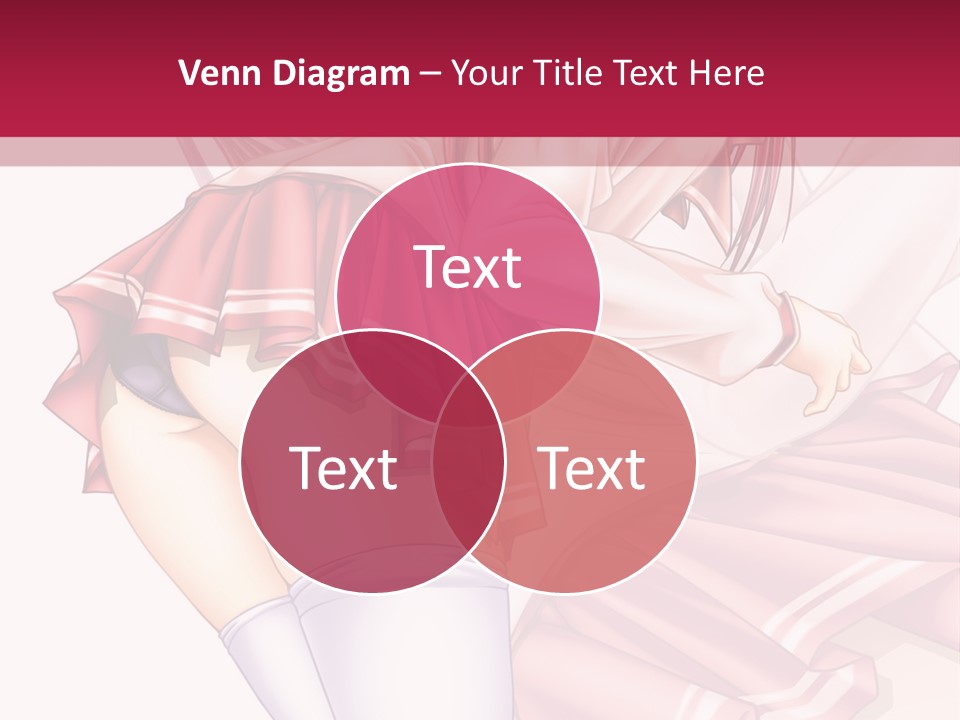 A Woman In A Short Skirt And Stockings Is Standing In Front Of A Red Background PowerPoint Template