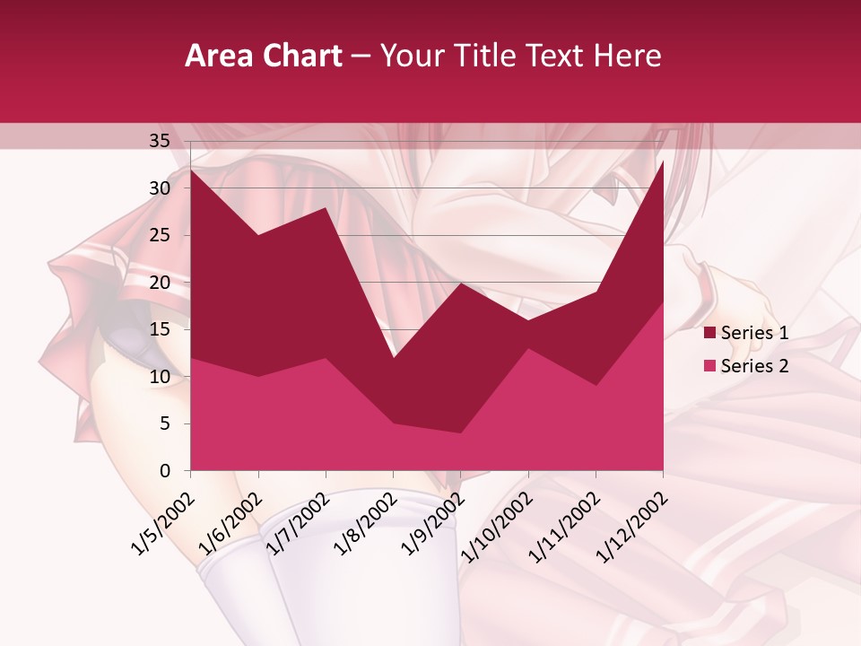 A Woman In A Short Skirt And Stockings Is Standing In Front Of A Red Background PowerPoint Template