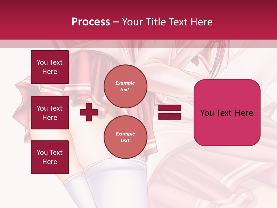 A Woman In A Short Skirt And Stockings Is Standing In Front Of A Red Background PowerPoint Template