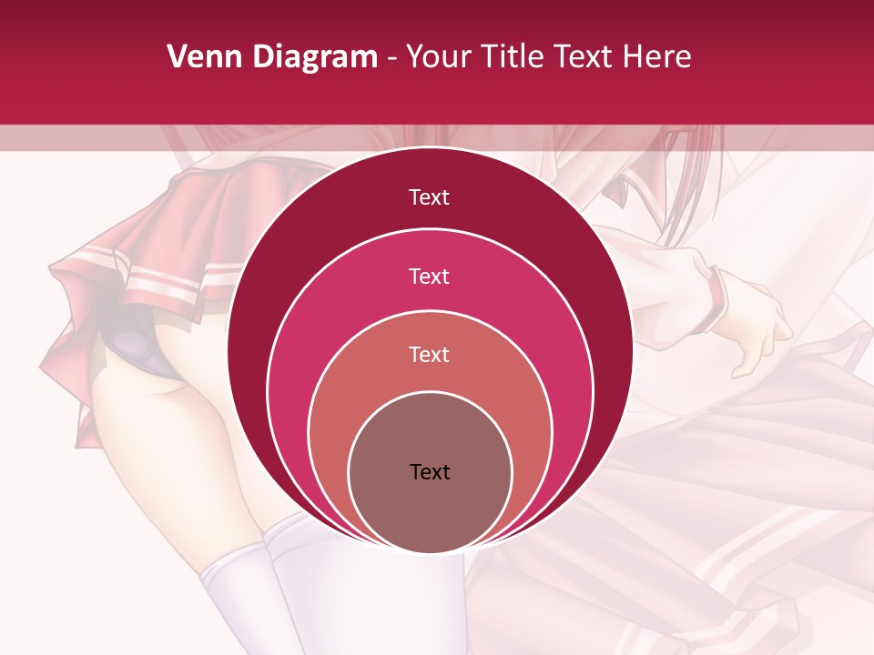 A Woman In A Short Skirt And Stockings Is Standing In Front Of A Red Background PowerPoint Template