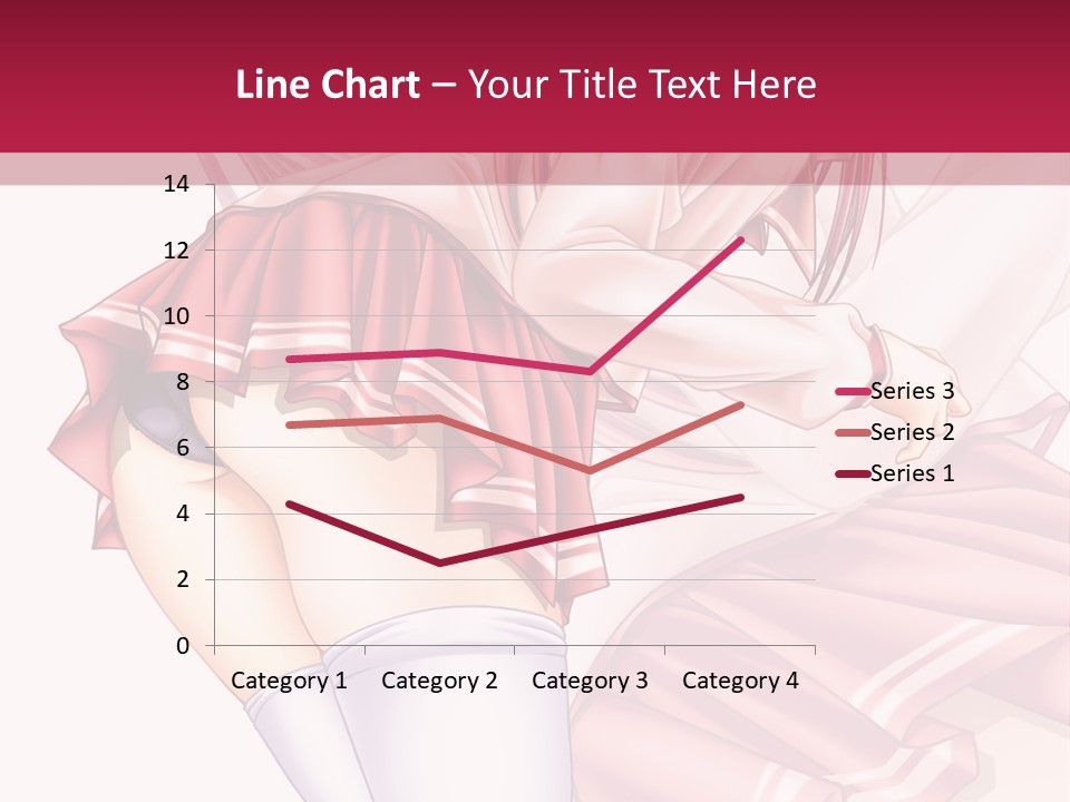 A Woman In A Short Skirt And Stockings Is Standing In Front Of A Red Background PowerPoint Template
