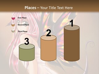 A Pretty Pink Fairy With A Dragon Wings On Her Back PowerPoint Template