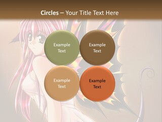 A Pretty Pink Fairy With A Dragon Wings On Her Back PowerPoint Template