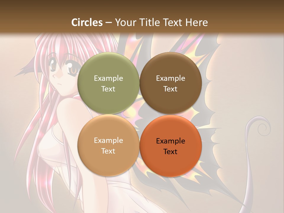 A Pretty Pink Fairy With A Dragon Wings On Her Back PowerPoint Template