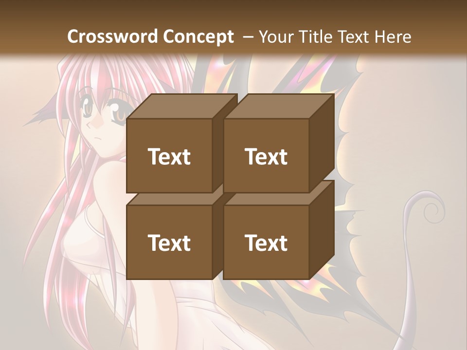 A Pretty Pink Fairy With A Dragon Wings On Her Back PowerPoint Template