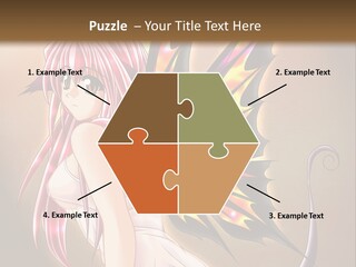 A Pretty Pink Fairy With A Dragon Wings On Her Back PowerPoint Template