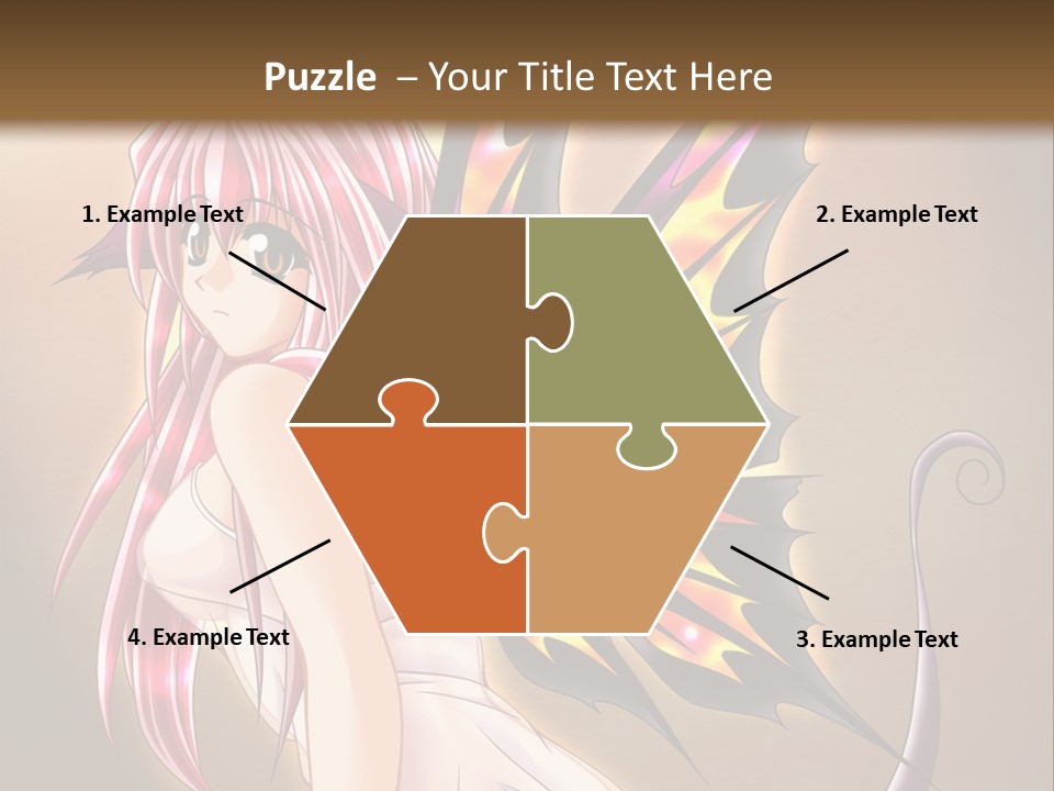 A Pretty Pink Fairy With A Dragon Wings On Her Back PowerPoint Template