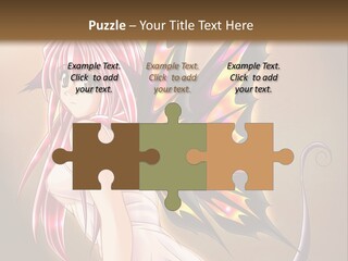 A Pretty Pink Fairy With A Dragon Wings On Her Back PowerPoint Template