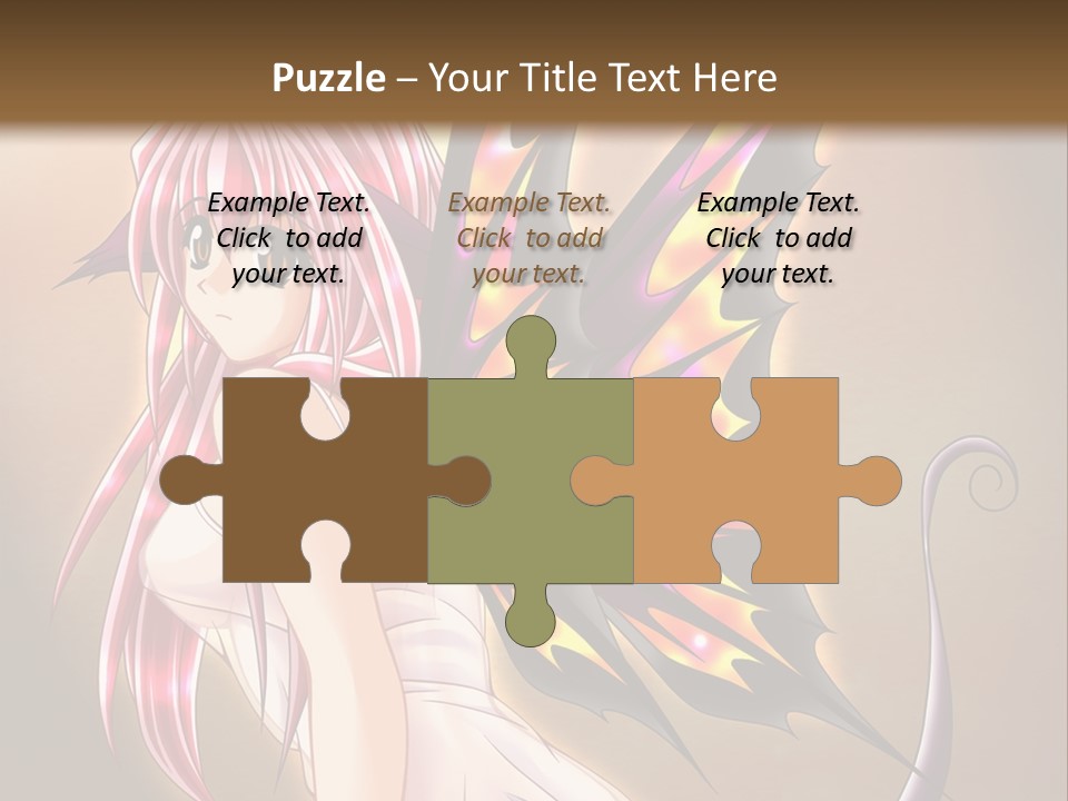 A Pretty Pink Fairy With A Dragon Wings On Her Back PowerPoint Template