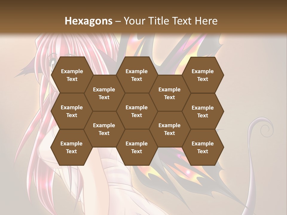 A Pretty Pink Fairy With A Dragon Wings On Her Back PowerPoint Template