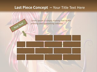 A Pretty Pink Fairy With A Dragon Wings On Her Back PowerPoint Template