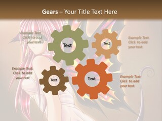 A Pretty Pink Fairy With A Dragon Wings On Her Back PowerPoint Template